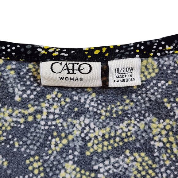 Cato Womens Top Size 18/20W V-Neck Short Flutter Sleeve Stretch Knit Pullover - Picture 6 of 10